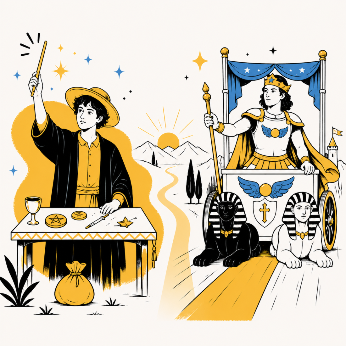 Bateleur et Chariot: Quelles différences ?